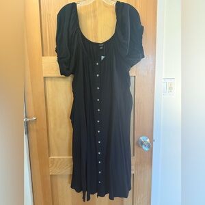 Torrid Black Button-Front Midi Dress